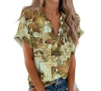 HGWOPGASD Ladies Summer Tops Spring Tops for Women 2025 Women's Button Down Shirts Gauzed Tops for Women Short Sleeve Striped Shirt Women Women Spring Clothes 2025 Cute Summer Outfits for Women
