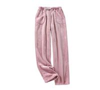 HGWOPGASD Pajama Bottoms Women Soft Flannel Pyjamas Sleeping Pants Pyjama Pants Fluffy Ladies Plush Trousers Cute Christmas Pajamas Red and Black