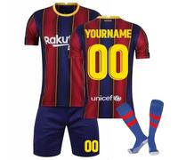 HGWOPGASD Personalized Barca Jersey Shirts for Boys - Home and Away