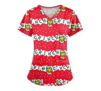 HGWOPGASD Royal Blue Scrubs for Women - Cute Nursing Tops, Green and Wine Scrub Shirts, Round Neck Tops for Curvy Women