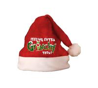 HGWOPGASD Santa Hat Beanie Grinch Hat Black Green and Black Santa Hat Beanie Christmas Hat Santa Hat Headband Adult Geinch Hat Santa Hat Adult Adults Christmas Hats Grinch Christmas Hat Christmas