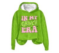HGWOPGASD Snuggle Hoodie Women The Grinch Jumper Warm Hoodies For Women Snood Hoodie Funny Xmas Gifts For Women Women Hoodies Girls Christmas Hoody Matching Hoodies For Couples Christmas