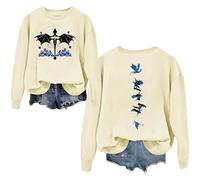 HGWOPGASD War College Sweatshirt - 4 Wing Book Dragon Rider Violet Sorrengail Pullover Sweater Long Sleeve Crewneck for Women 01-Beige S