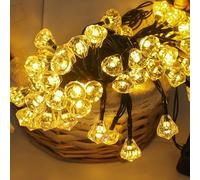 HGWUOKUA Solar Outdoor String Lights, 12m 100LED Polygon Fairy Lights Solar Hexagon Diamond String Lights Waterproof for Garden (Warm White)