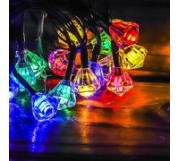 HGWUOKUA Solar Outdoor String Lights, 12m 100LED Polygon Fairy Lights Solar Hexagon Diamond String Lights Waterproof for Garden (Multicolor)