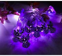 HGWUOKUA Solar Outdoor String Lights, 4.5m 20LED Angel Metal String Lights Solar Geometric Lights Waterproof for Garden (Purple)