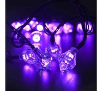 HGWUOKUA Solar Outdoor String Lights, 4.5m 20LED Polygon Fairy Lights Solar Hexagon Diamond String Lights Waterproof for Garden (Purple)