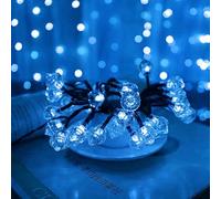 HGWUOKUA Solar Outdoor String Lights, 7m 50LED Polygon Fairy Lights Solar Hexagon Diamond String Lights Waterproof for Garden (Blue)