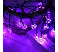 HGWUOKUA Solar Outdoor String Lights, 7m 50LED Polygon Fairy Lights Solar Hexagon Diamond String Lights Waterproof for Garden (Purple)