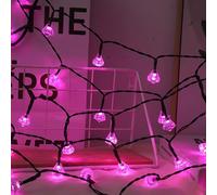 HGWUOKUA Solar Outdoor String Lights, 7m 50LED Polygon Fairy Lights Solar Hexagon Diamond String Lights Waterproof for Garden (Pink)