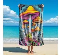 HGXLOWUA Psychedelic Mushroom Print Beach Towel - Oversized 3D Printed Beach Towel, Quick Drying, Lightweight & Portable (style2,160cm x 80cm)