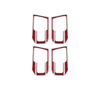 HGYFS5 Car Center Console Trim Carbon Fiber Interior Door Handle Trim Cover Sticker, for Dodge RAM 2013-2018(Red)