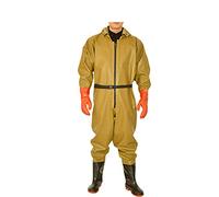 HGYJ Waterproof Wading Pants With Boots, Fishing Waders, One-Piece Whole Body Thickening Fishing Suit, Unisex,Yellow Gloves,43