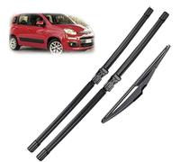 HGYNBCP Windshield Wiper Blade fit for Fiat Panda 2012-2019 24in+14in+11in Set of Wiper Blades All-Weather Performance Easy Installation