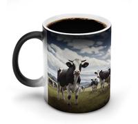 hgyujh Discoloration Mug Color Changing Mugs Farm Cow Picturesprinted Heat Changing Mug Ceramic Heat Sensitive Coffee Cup Add Coffee Or Tea and A Happy Little Scene Appears