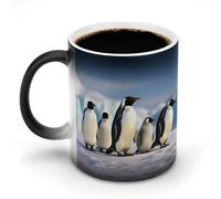 hgyujh Discoloration Mug Color Changing Mugs Five Penguinsprinted Heat Changing Mug Ceramic Heat Sensitive Coffee Cup Add Coffee Or Tea and A Happy Little Scene Appears