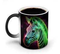 hgyujh Discoloration Mug Color Changing Mugs Glowing Zebraprinted Heat Changing Mug Ceramic Heat Sensitive Coffee Cup Add Coffee Or Tea and A Happy Little Scene Appears