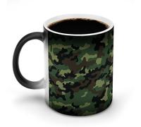 hgyujh Discoloration Mug Color Changing Mugs Green Military Patternprinted Heat Changing Mug Ceramic Heat Sensitive Coffee Cup Add Coffee Or Tea and A Happy Little Scene Appears