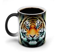 hgyujh Discoloration Mug Color Changing Mugs Little Fat Tiger Headprinted Heat Changing Mug Ceramic Heat Sensitive Coffee Cup Add Coffee Or Tea and A Happy Little Scene Appears