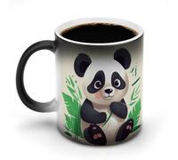 hgyujh Discoloration Mug Color Changing Mugs Panda Starprinted Heat Changing Mug Ceramic Heat Sensitive Coffee Cup Add Coffee Or Tea and A Happy Little Scene Appears