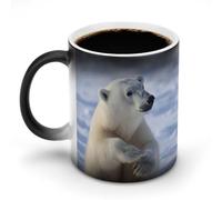 hgyujh Discoloration Mug Color Changing Mugs Polar Bearprinted Heat Changing Mug Ceramic Heat Sensitive Coffee Cup Add Coffee Or Tea and A Happy Little Scene Appears
