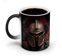 hgyujh Discoloration Mug Color Changing Mugs Spartan Helmetprinted Heat Changing Mug Ceramic Heat Sensitive Coffee Cup Add Coffee Or Tea and A Happy Little Scene Appears