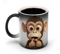 hgyujh Discoloration Mug Color Changing Mugs The Silent Monkeyprinted Heat Changing Mug Ceramic Heat Sensitive Coffee Cup Add Coffee Or Tea and A Happy Little Scene Appears