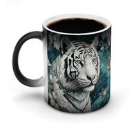 hgyujh Discoloration Mug Color Changing Mugs Tiger in Jungleprinted Heat Changing Mug Ceramic Heat Sensitive Coffee Cup Add Coffee Or Tea and A Happy Little Scene Appears