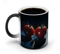 hgyujh Discoloration Mug Color Changing Mugs Tomatoes on The Tableprinted Heat Changing Mug Ceramic Heat Sensitive Coffee Cup Add Coffee Or Tea and A Happy Little Scene Appears