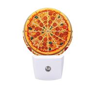 hgyujh Night Lights Plug Into A Full Pizza Printed Wall Nightlight Dusk to Dawn Night Lamp for Stairway Hallway Bedroom