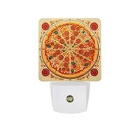 hgyujh Night Lights Plug Into A Full Pizza Printed Wall Nightlight Dusk to Dawn Night Lamp for Stairway Hallway Bedroom