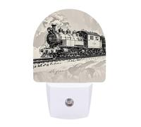 hgyujh Night Lights Plug Into Country Railway Train Printed Wall Nightlight Dusk to Dawn Night Lamp for Stairway Hallway Bedroom