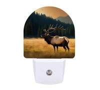 hgyujh Night Lights Plug Into Elk in The Meadow Printed Wall Nightlight Dusk to Dawn Night Lamp for Stairway Hallway Bedroom