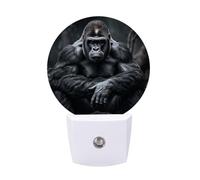 hgyujh Night Lights Plug Into Gorilla on The Ground Printed Wall Nightlight Dusk to Dawn Night Lamp for Stairway Hallway Bedroom