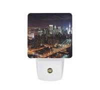 hgyujh Night Lights Plug Into New York Night Printed Wall Nightlight Dusk to Dawn Night Lamp for Stairway Hallway Bedroom