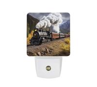hgyujh Night Lights Plug Into Steam Locomotive Train Printed Wall Nightlight Dusk to Dawn Night Lamp for Stairway Hallway Bedroom