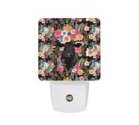 hgyujh Night Lights Plug Into Steer Floral Printed Wall Nightlight Dusk to Dawn Night Lamp for Stairway Hallway Bedroom