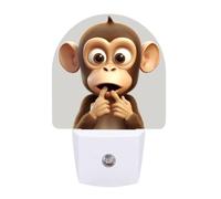 hgyujh Night Lights Plug Into The Silent Monkey Printed Wall Nightlight Dusk to Dawn Night Lamp for Stairway Hallway Bedroom