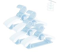 HGYZE Baby Hangers for Closet 20pcs 11-14" Kid Hanger for Nursery, Adjustable Infant Cloth Hanger for 0-18yrs Girl Boy, Plastic Newborn Coat Hangar, Non-Slip Child Pant Rack for Toddler, Blue Perchas