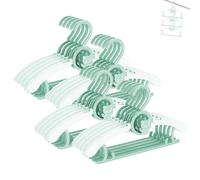 HGYZE Baby Nursery Closet Hangers, Ultra-Thin Non-Slip and Extendable Laundry Infant Pant Hanger for Newborn Clothes -20pcs Green Gifts- Adjustable Children Coat Hanger for Girl Boy Toddler Kids Child