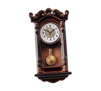 HGZLQKD 1:12 Scale Dollhouse Model Roman Clock Roman Clock DIY Accessories Mini Pendulum Clock for Handcraft Landscape Decor Gift, Flat Bells