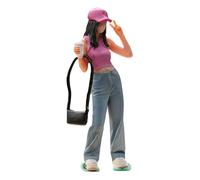 HGZLQKD 1/64 Diorama Figure Street People Model Figurine Female Character Miniature Layout for Railway Sets DIY Projects Photo Props
