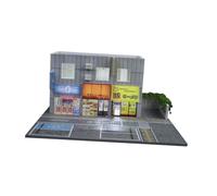 HGZLQKD 1/64 Scale Miniature Scene Model Diorama Simulation Model for Display Elegant Japanese Street Shop Lighting Scene Decoration