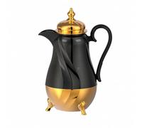 HGZLQKD 1-Liter Insulated Coffee Pot Stylish PP Insulated Hot Water Pot Large Capacity Thermal Coffee Carafe for, Guest Entertaining, Black Gold