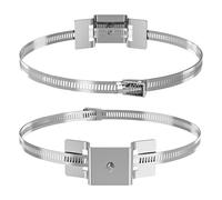 HGZLQKD 2Pcs Adjustable Sign Mounting Bracket Hardware, Pole Mounting Kits with Pole Clamps, Stainless Steel Street Sign Band Clip Pole Mounting Kit for Outside Antenna Security Camera Pole Holder