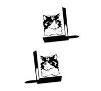HGZLQKD 2Pcs Cat Metal Bookends Book Ends Space Saving Support Sturdy Book Holder Organizer for Women Home Bookcase Cat Lover Gifts