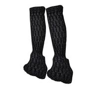 HGZLQKD 2Pcs Figure Skating Leg Warmers, Boot Socks, Knitting Protectors Sleeves for Training Ballet Dance, black