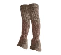 HGZLQKD 2Pcs Figure Skating Leg Warmers, Boot Socks, Knitting Protectors Sleeves for Training Ballet Dance, Khaki