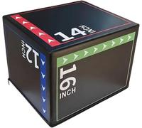 HGZLQKD 3-in-1 Plyometric Jump Box Strength Training Portable Multi Step up Box for Exercise, Gym Plyo Box Platform, Anti-slip Sweatproof Cover, Jumping Exercise Equipment for Conditioning Fitness, D