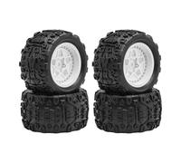HGZLQKD 4x 1/18 Scale RC Tires Replacement Professional Accessory Lightweight with 5 Star Hubs Quick Installation Diameter 72.5mm, White